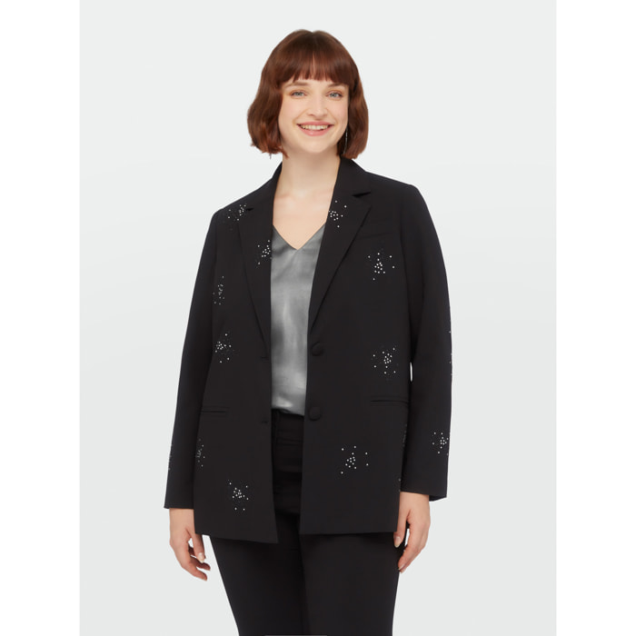 Fiorella Rubino - Blazer lungo con punti luce - Nero