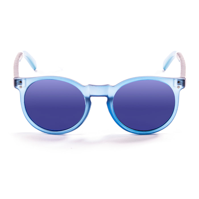 Gafas de sol OCEAN LIZARD WOOD - Azul esmerilado y patillas blanco-marrón / Marrón