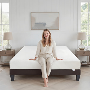Ensemble Matelas Paris & Sommier KIT15, 24 cm, Mémoire de Forme, technologie Tri-Lattes, Soutien Ferme