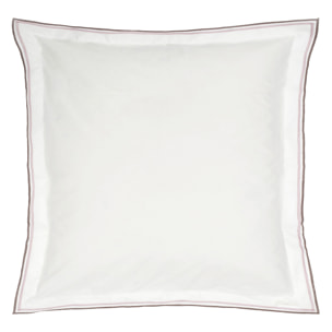 Taie d'oreiller unie en percale de coton, ASTOR, Rose/Muscade