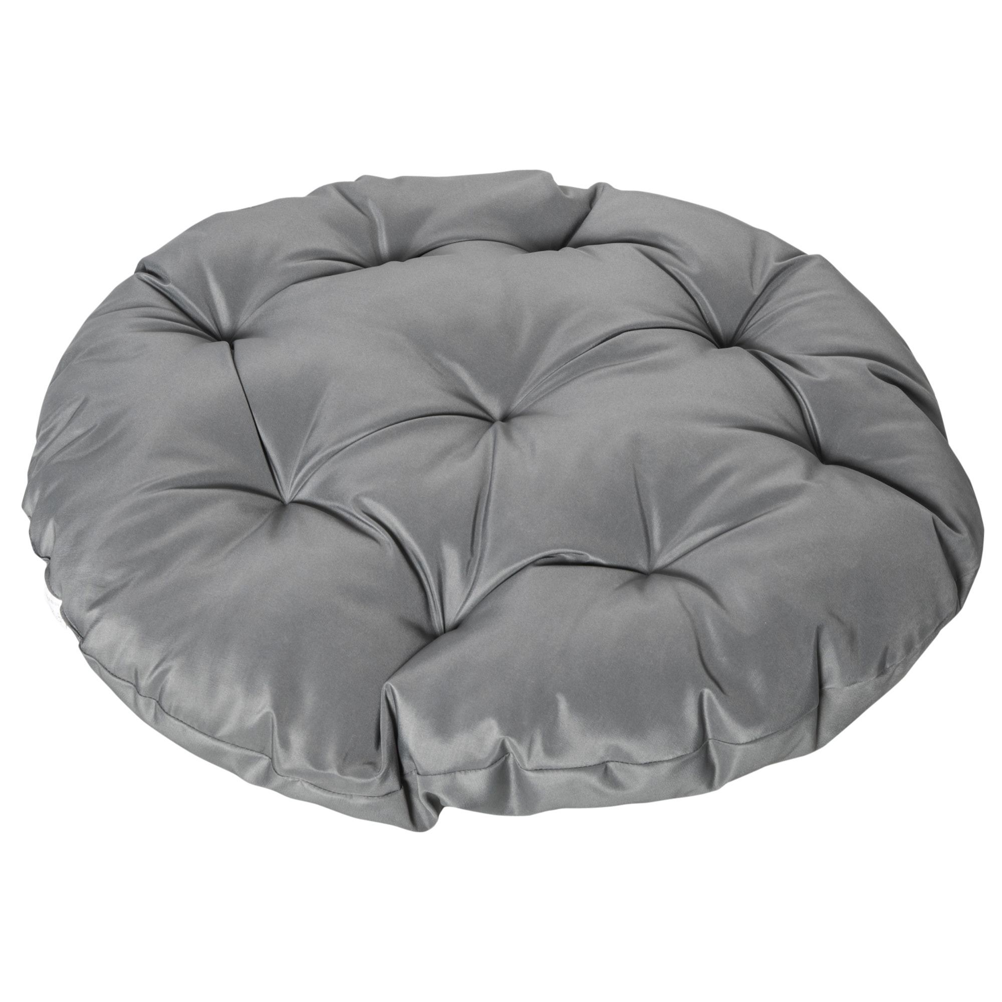 Fauteuil rond de jardin fauteuil papasan pivotant grand confort Ø 97 x 86H cm grand coussin fourni polyester résine tressée gris