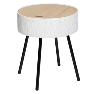 Table d'appoint coffre "Shiro" blanc D39cm