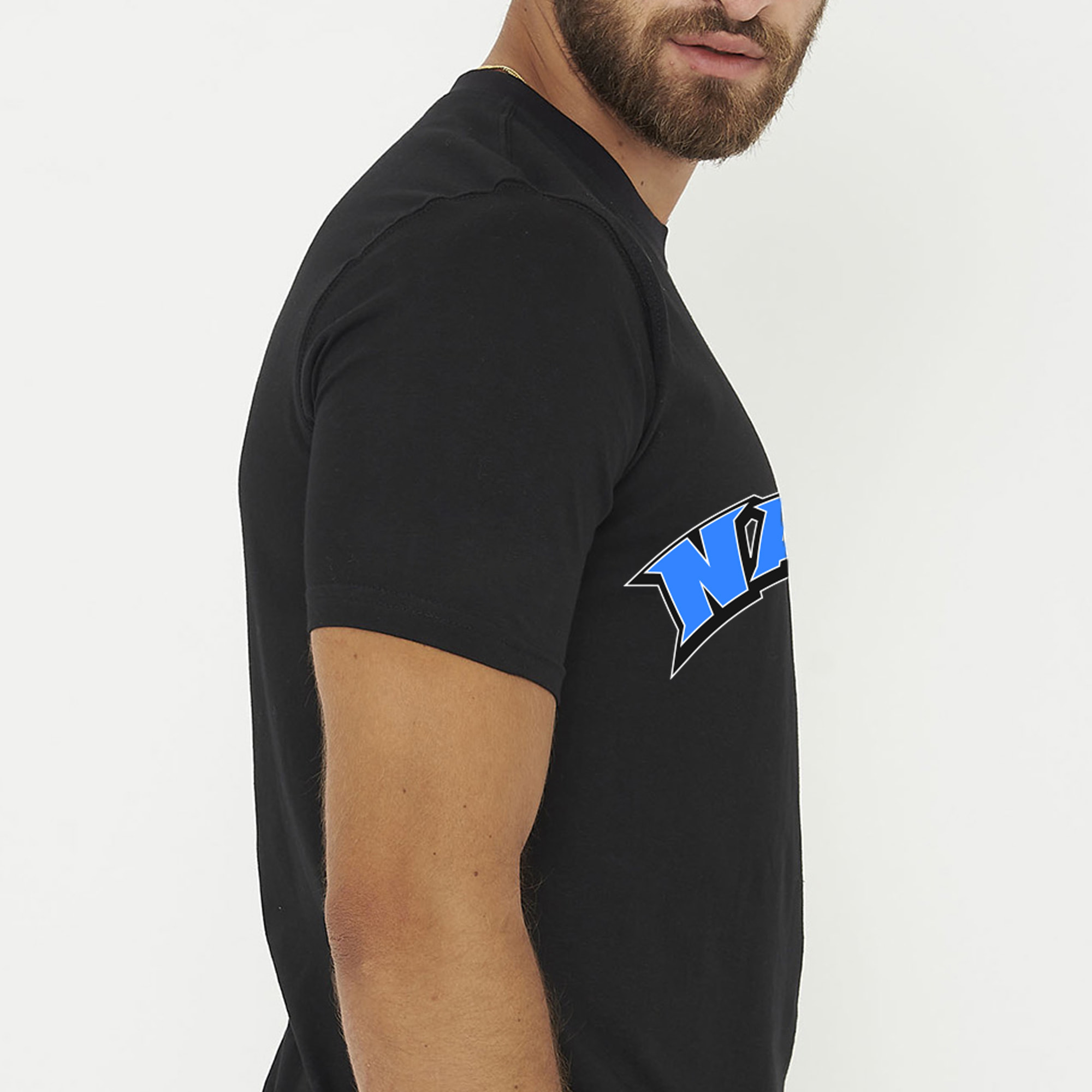 T-shirt in cotone da uomo NAPLES nero azzurro