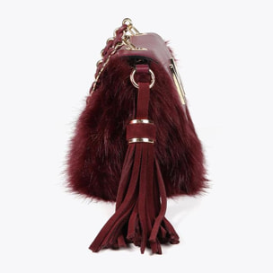 Tracolla in pelle effetto pelo