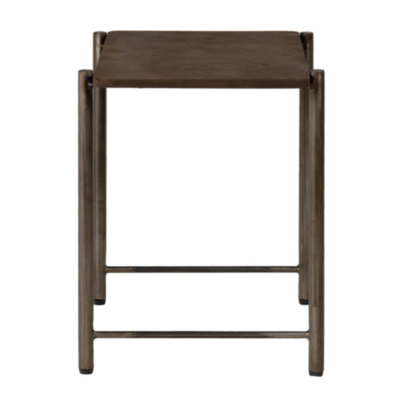 Table basse rectangulaire 72x40 cm décor métal et pieds métal - BONNIE