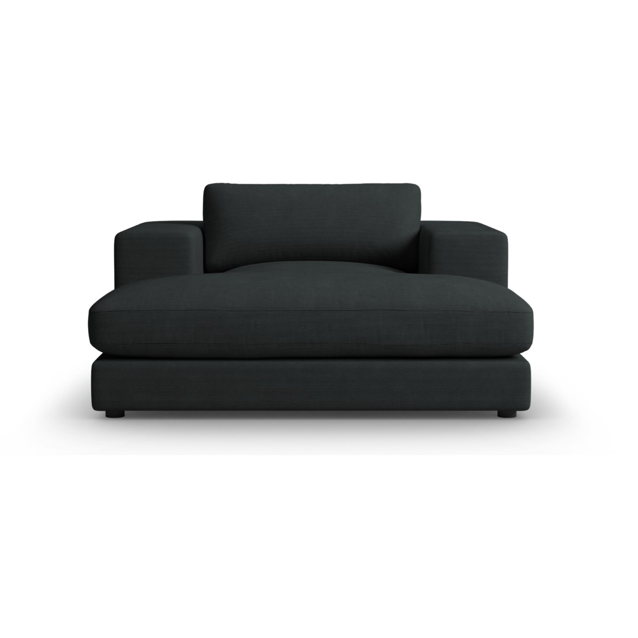 Méridienne "Tendance" en velours côtelé noir