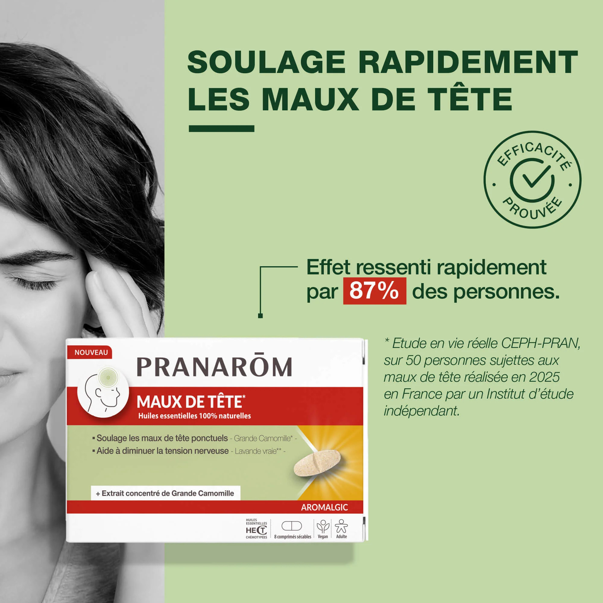 Pranarom - Comprimés maux de tête - 8 COMPRIMES