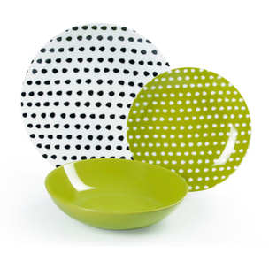 Service de table 18 pièces Excelsa – Crazy Line, Porcelaine Multicolore