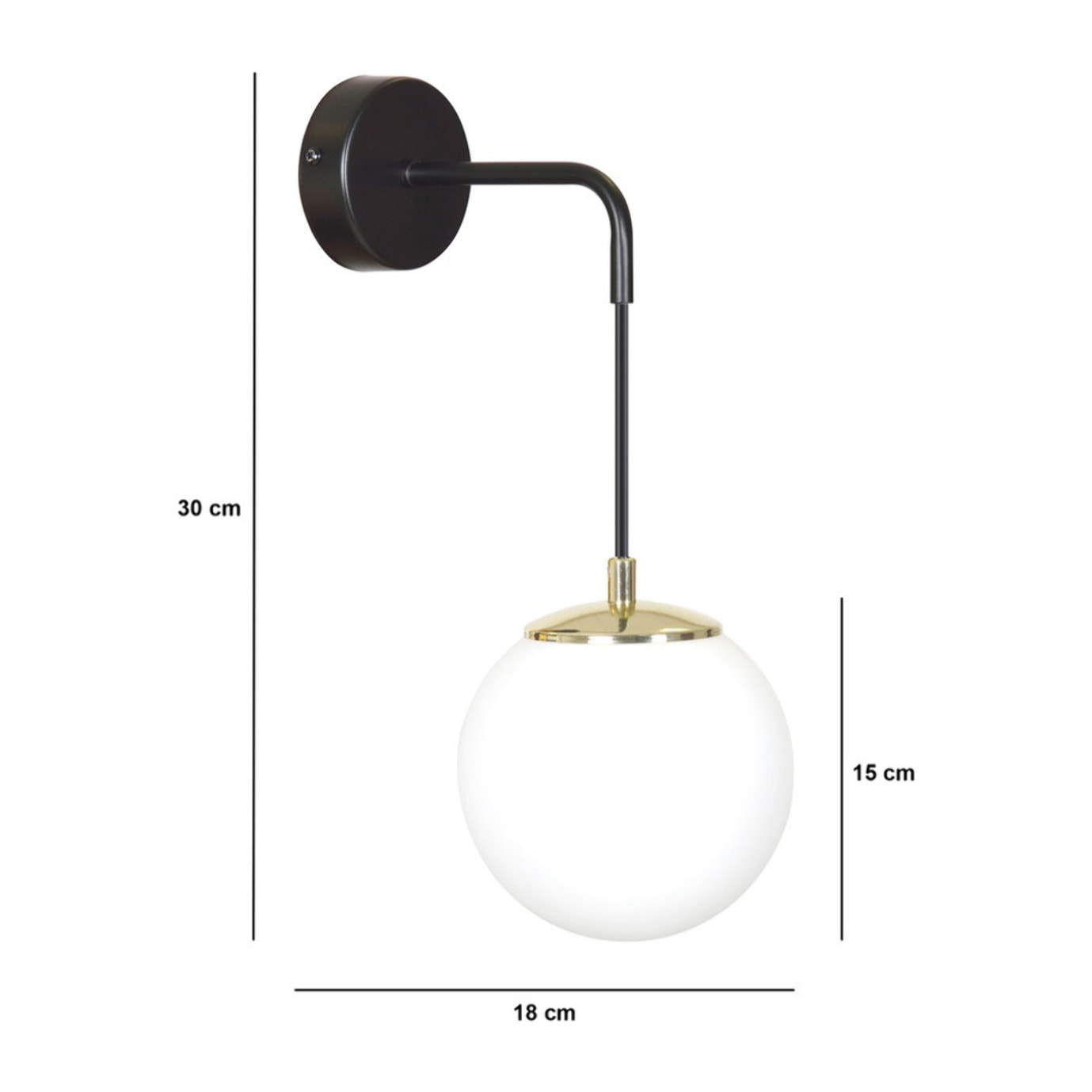 Lampada da parete OGNIS in acciaio nero opaco e vetro
