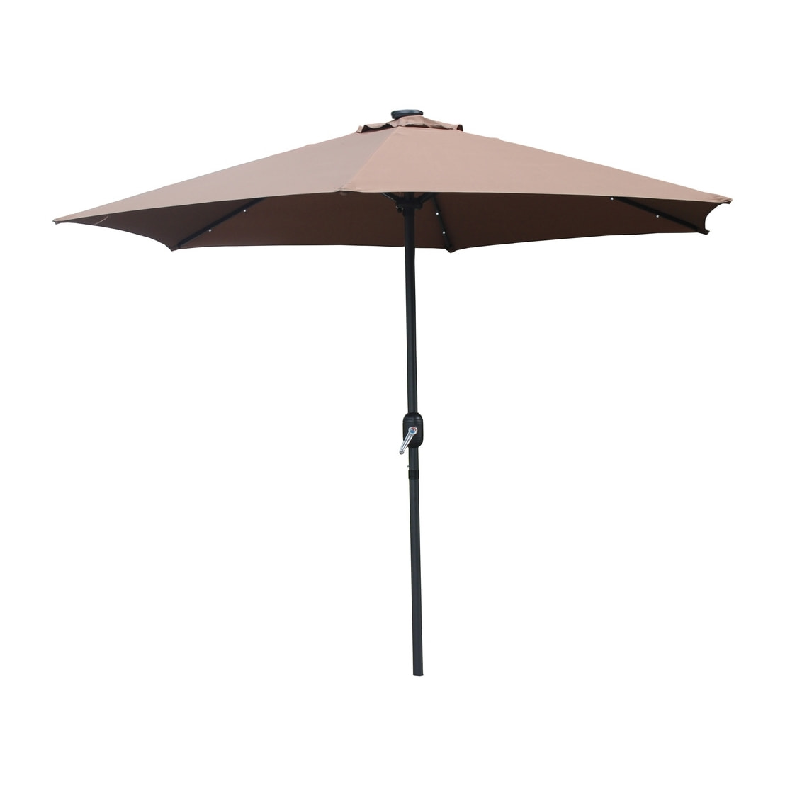 Parasol droit rond led Ø 2,7 m chocolat FEIRO