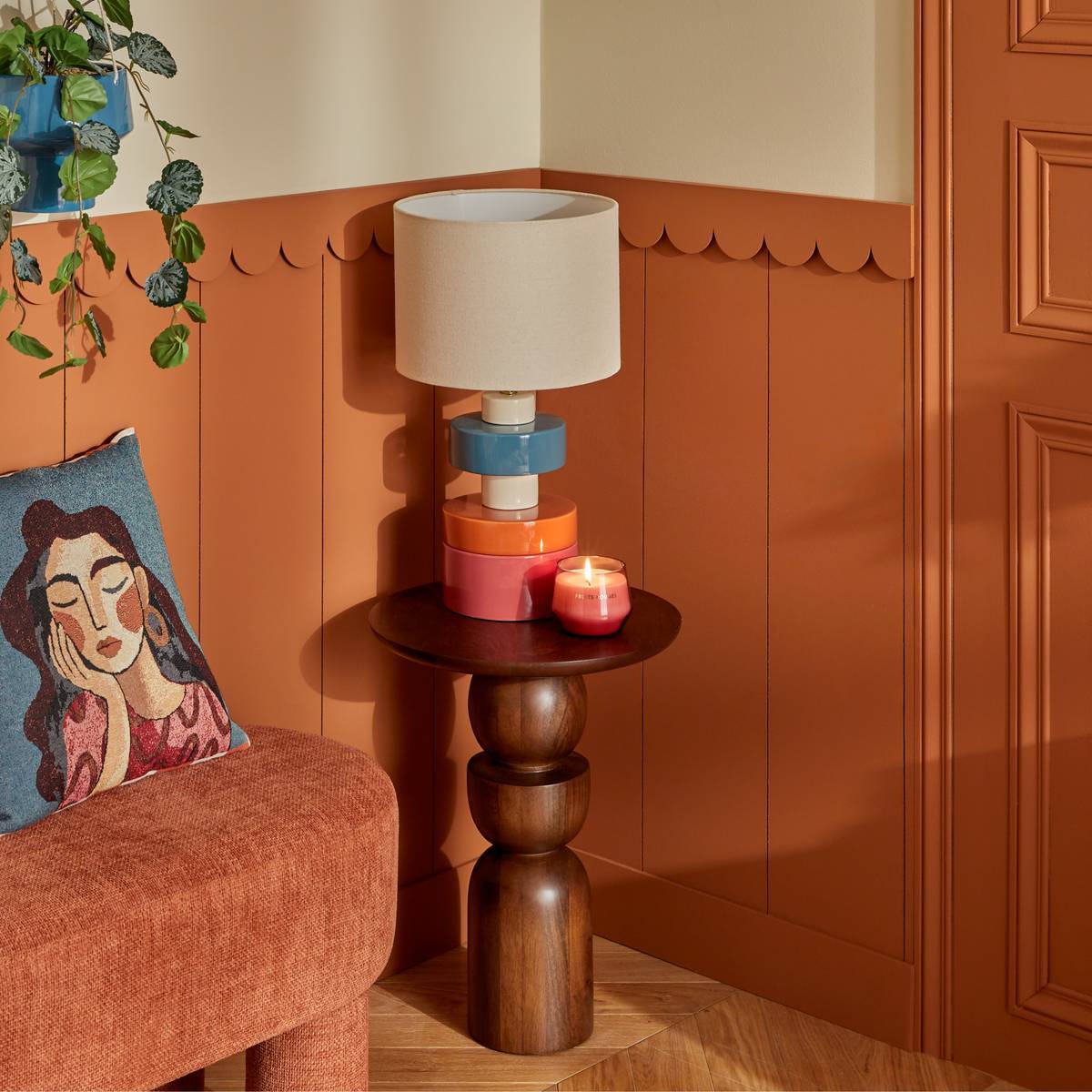 Lampe design Fiva cylindrique H.50cm multicolore