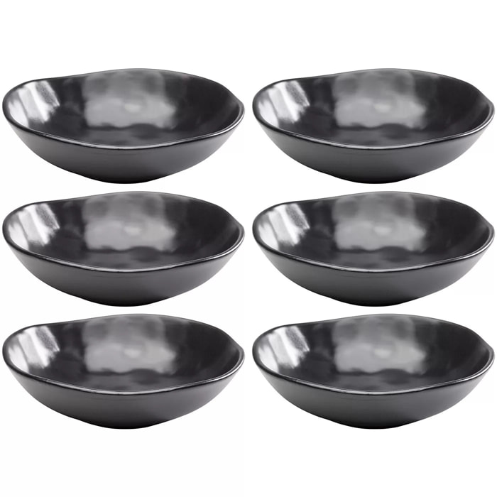 Assiettes creuses Organic 22cm noires set de 6 Kare Design