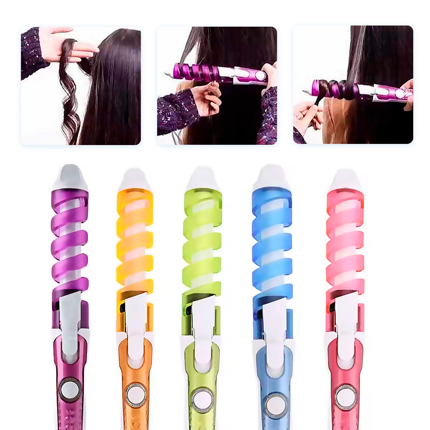 Rizador de pelo QL-118 con tubo de 19mm y 35W. Temperatura de 200°C.