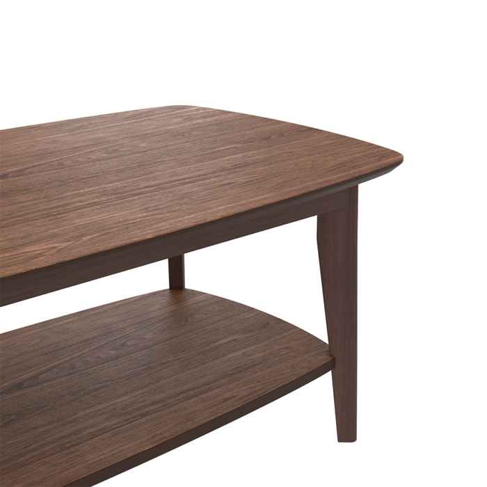 Table basse rectangulaire en bois foncé - Sadi