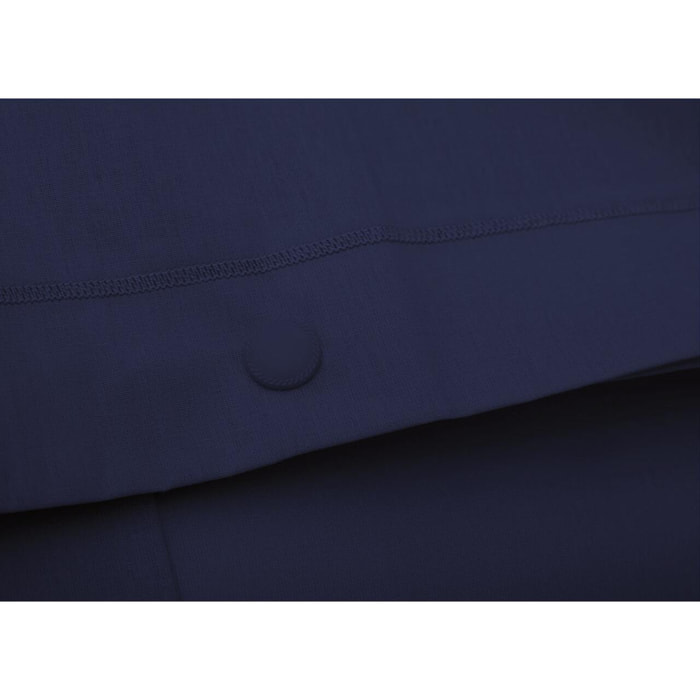 Coppia Federe Letto 100% Cotone Tinta Unita Blu Notte