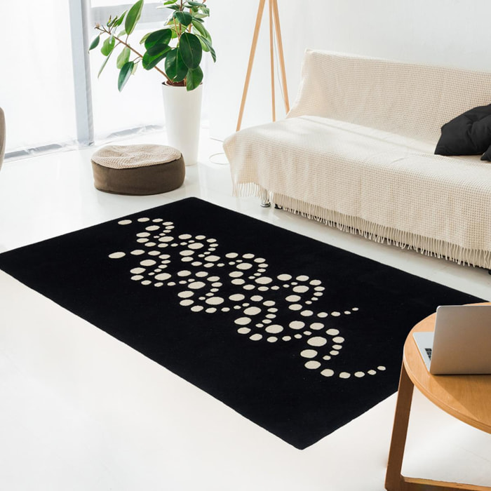 Tapis salon et chambre fait main en laine motif géométrique RUTA