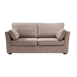 Canapé 3 pl ESCAUT 185 cm fixe tissu Moderne Taupe - 100% déhoussable - Fabriqué en France