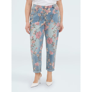 Fiorella Rubino - Jeans Barrell con estampado floral - Light - blue
