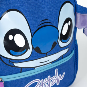 Mochila infantil escolar stitch, unisex niños, azul, pequeña