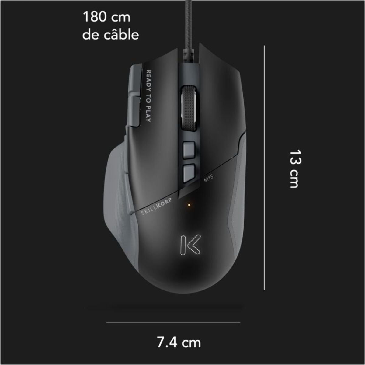 Souris Gamer Filaire SKILLKORP M15 NOIRE Progress