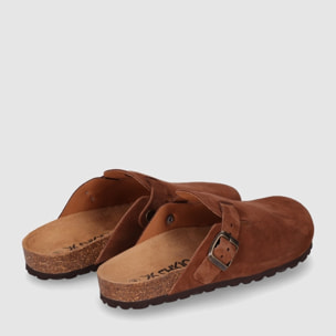 Slippers de Piel - Marron - Tacón: Bajo
