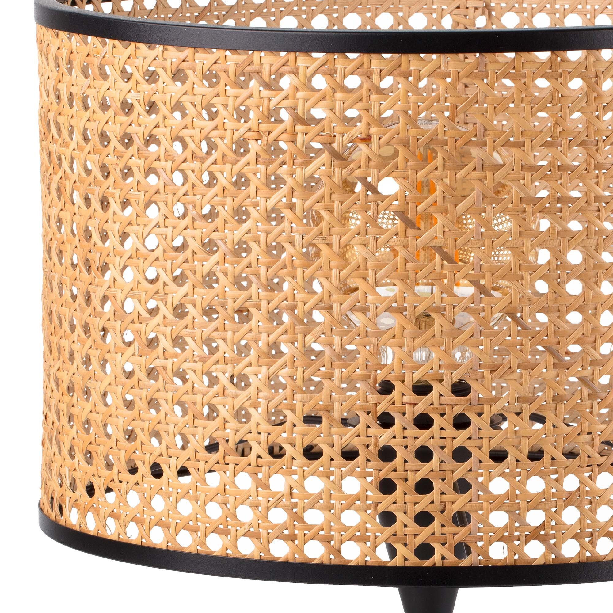 MAMBO Lampe de table noire/rotin