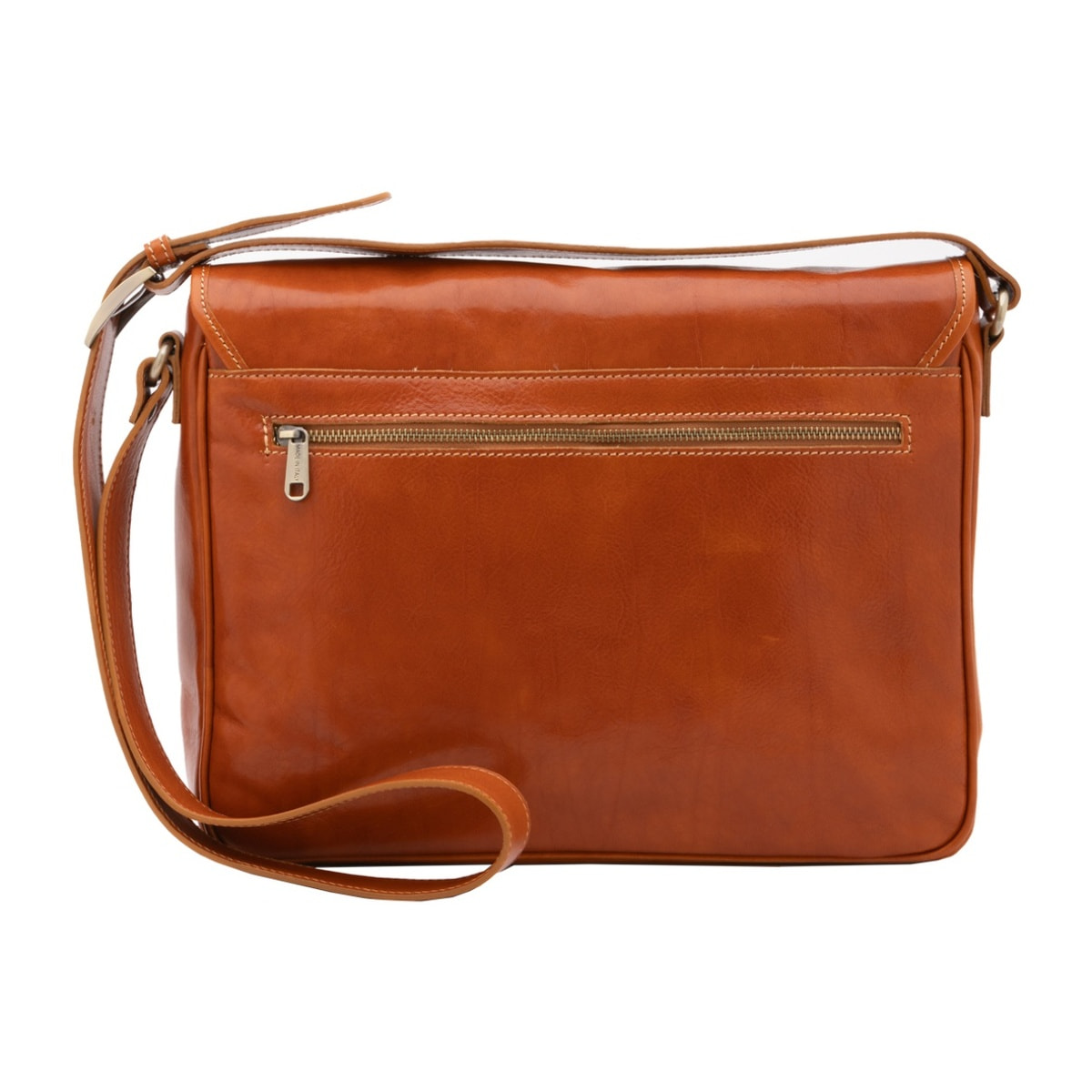Borsa a tracolla uomo in vera pelle - Modello False - Made in Italy - 28.0 x 35.0 x 9.0 cm