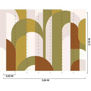 Papier peint panoramique Arcade verte sauge  Intissé