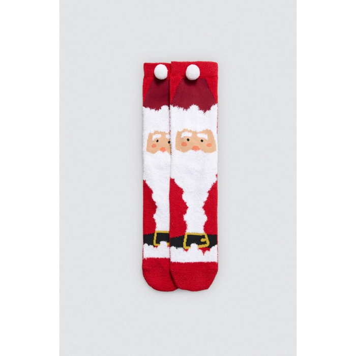 Calzini antiscivolo da uomo con stampa natalizia di Babbo Natale