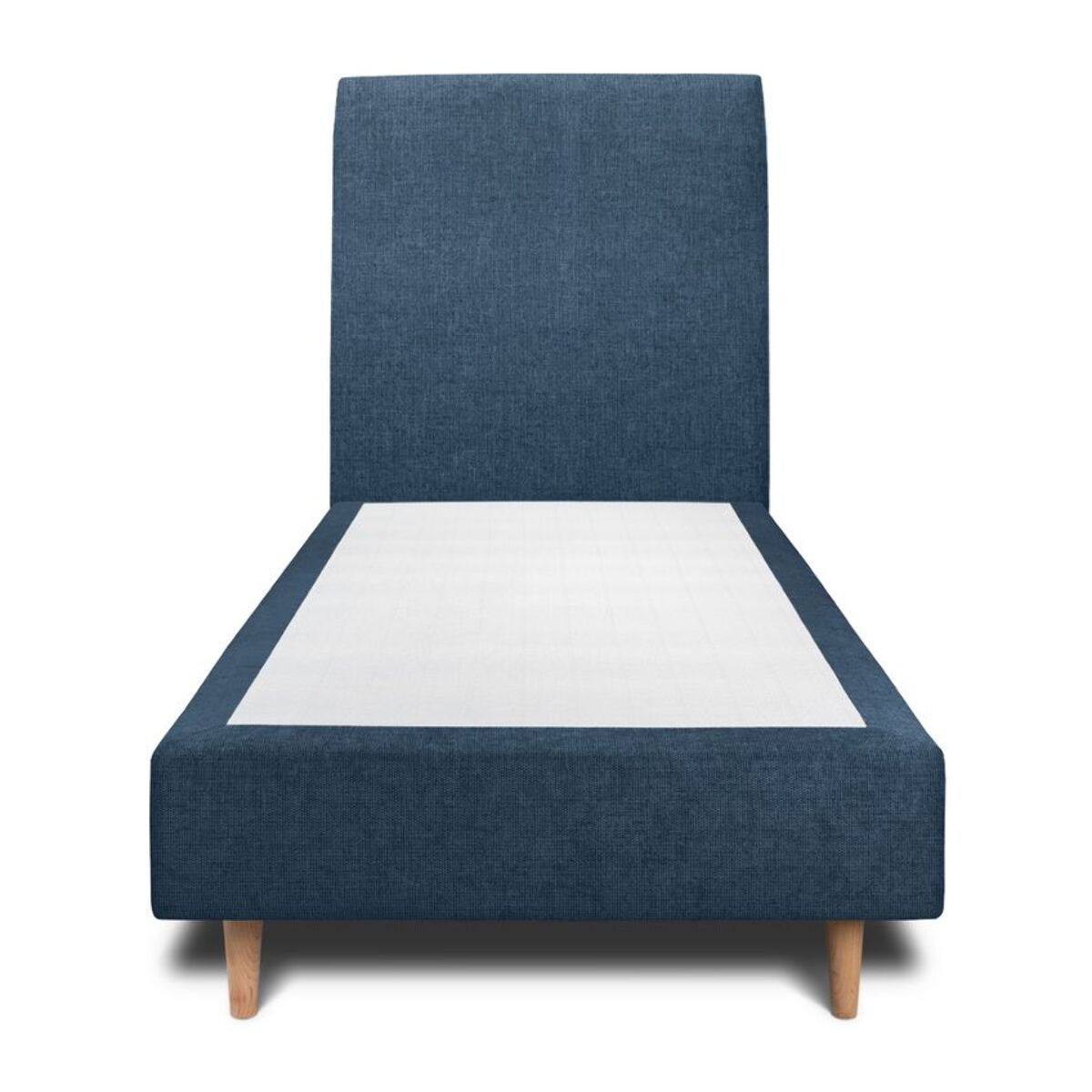 Lit avec tête de lit tapissée tissu et sommier tapissier Ep20