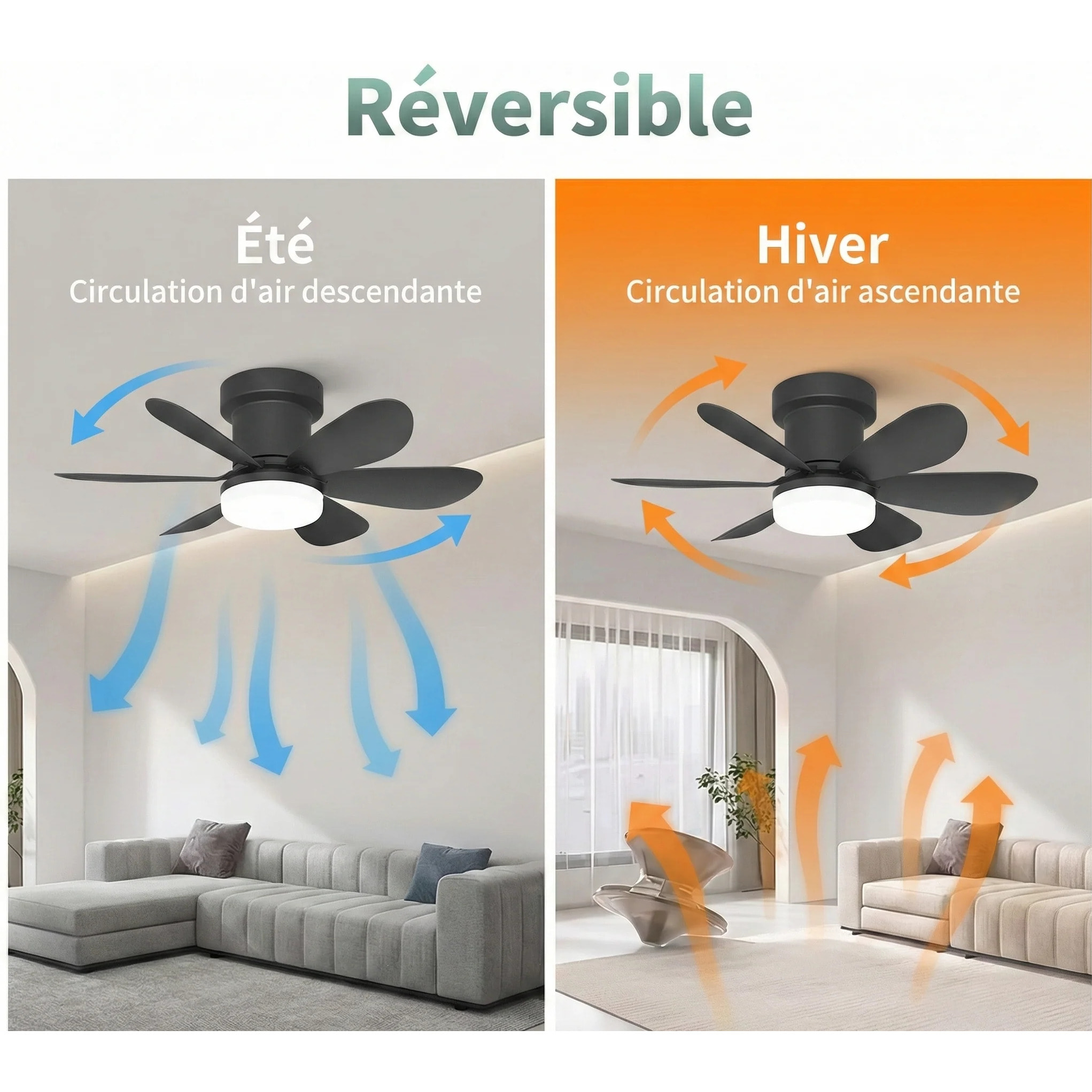 Ventilateur Plafond LED MISTRAL D52cm
