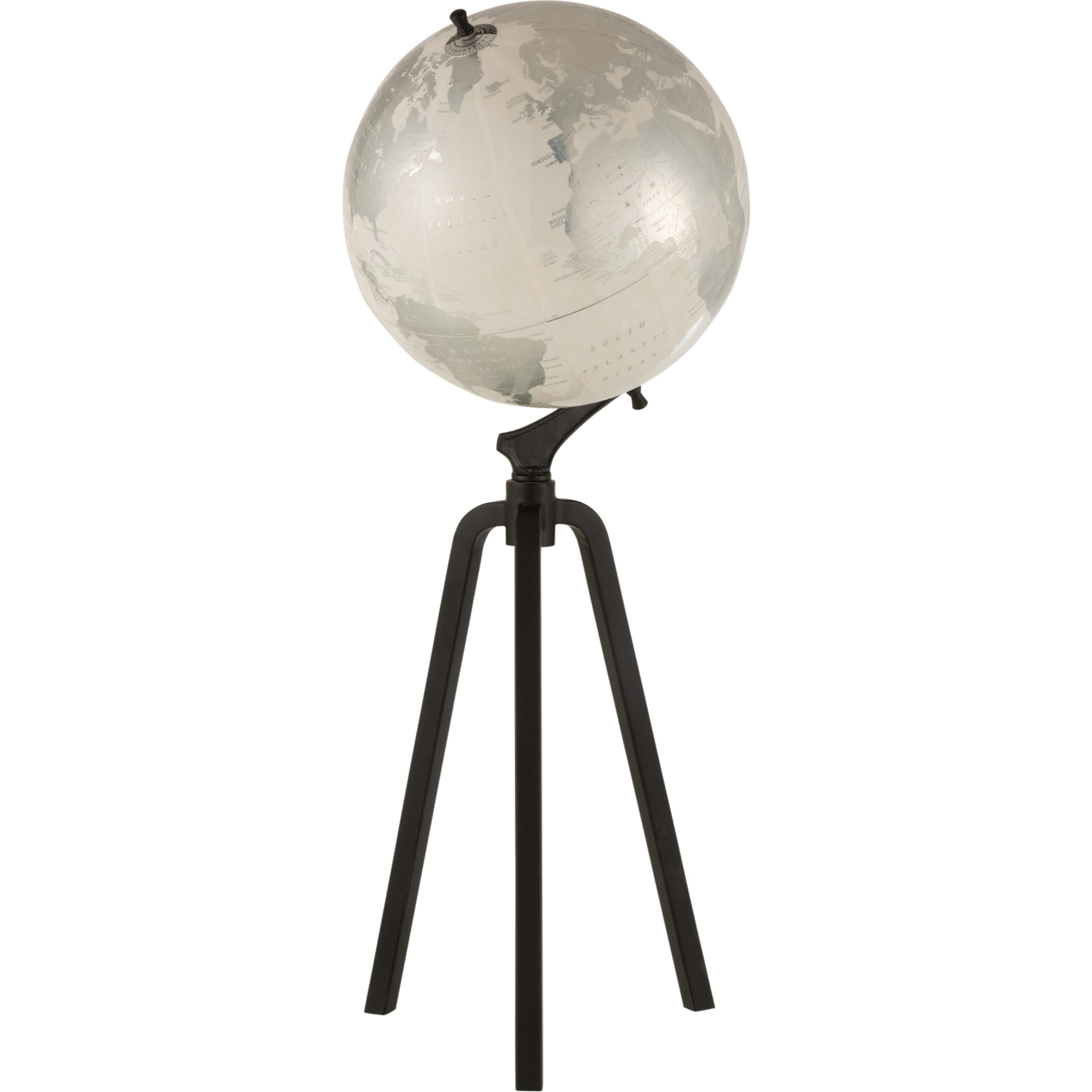 J-Line globe Sur Pied Marbre - métal - blanc/argent/noir - extra large