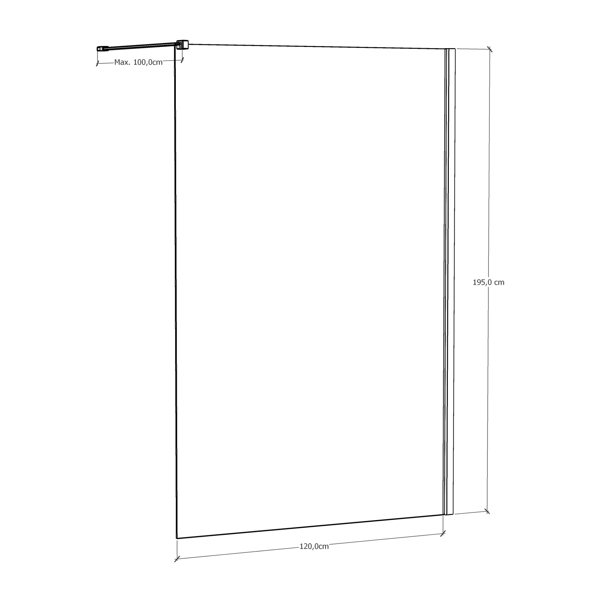 Paroi de douche Royal Noir 120cm