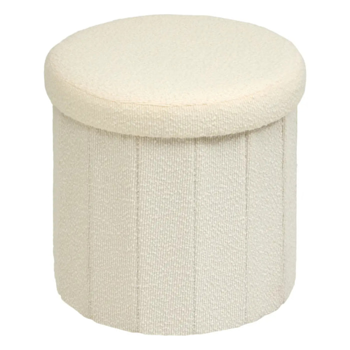 Pouf Fink rond pliable D.38cm blanc