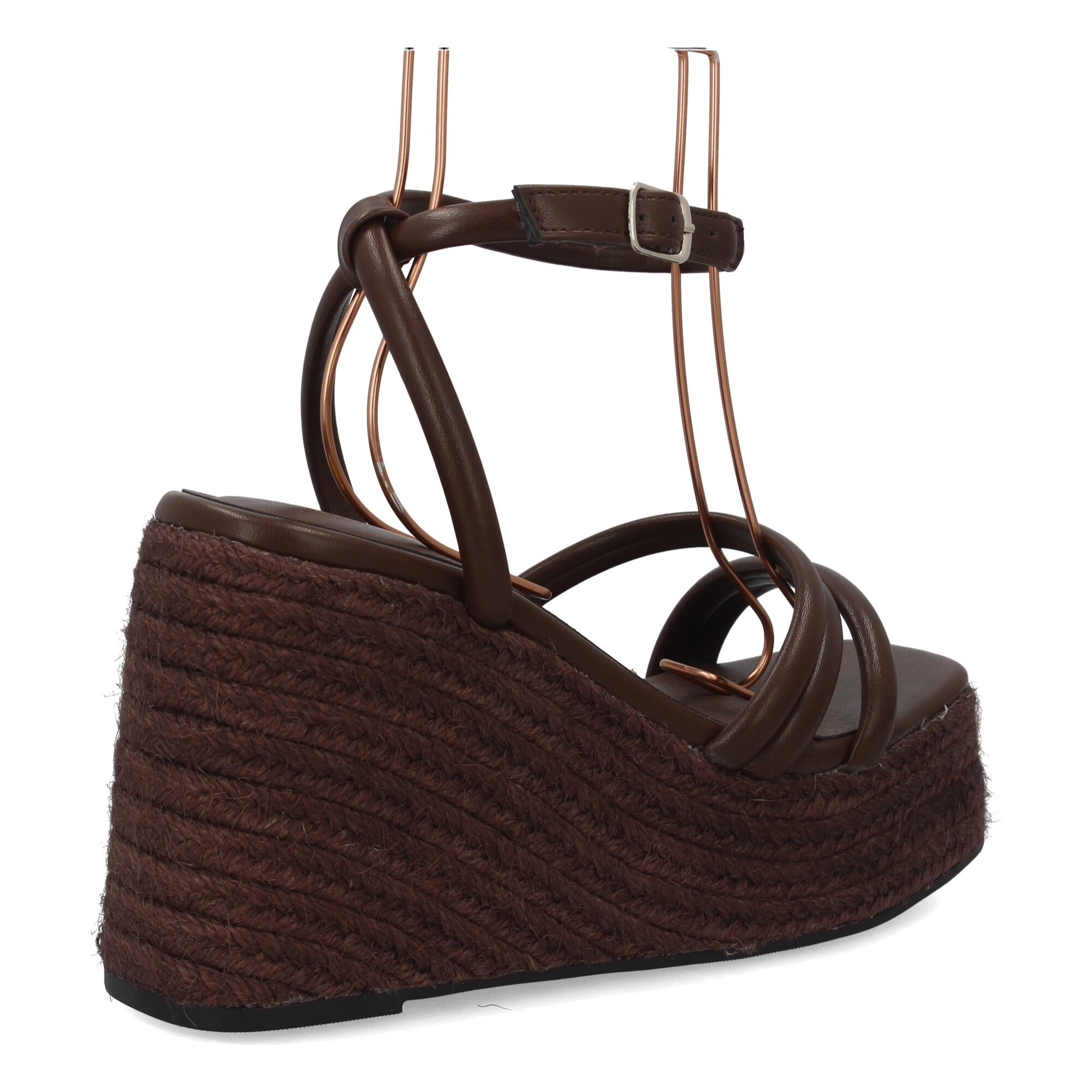 Sandalia de cuña de yute para mujer, diseño comodo y elegante con tiras cruzadas en la pala