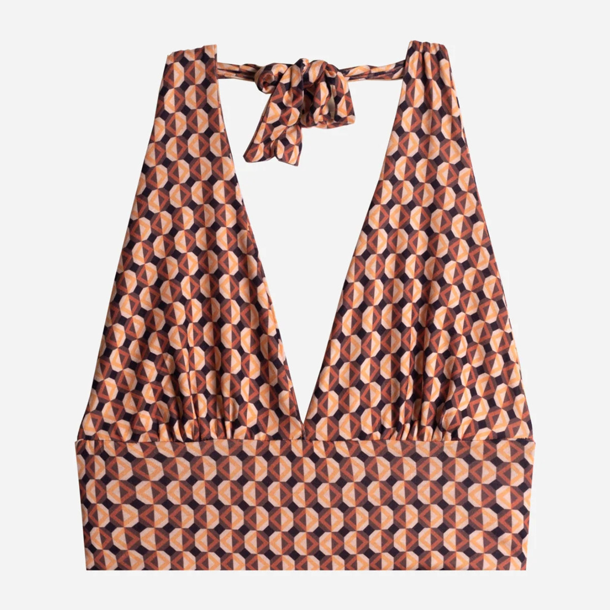 Top halter print geométrico.