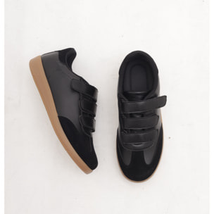 SNEAKERS FLAT STRAPPO NERO