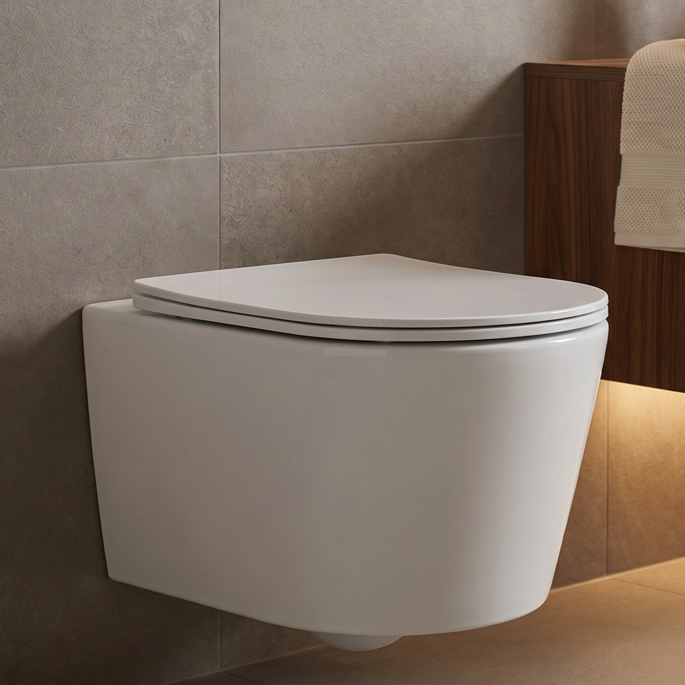Vortex rimless WC suspendu 53,5 cm sans bride avec abattant SoftClose, effet Vortex, blanc brillant (CE142010RTORP)