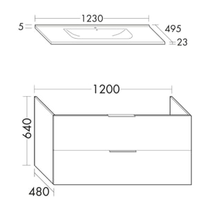 Meuble vasque 120 cm BURGBAD Olena chêne clair + miroir