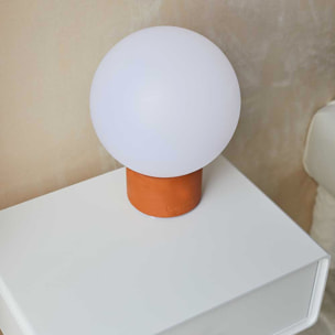 Lampe de table touch effet beton orange LED TERRA TERRE CUITE h25cm