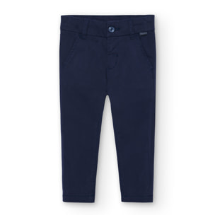 Pantalón elástico para niño liso de color azul marino