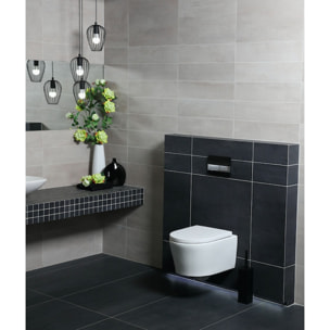 Pack WC sans bride SAT, fixations invisibles + Abattant softclose + Bâti Geberit Extra-plat UP720 + Plaque + Set Habillage