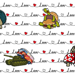 Sábana encimera Kukuxumusu Amor - 100% algodón -