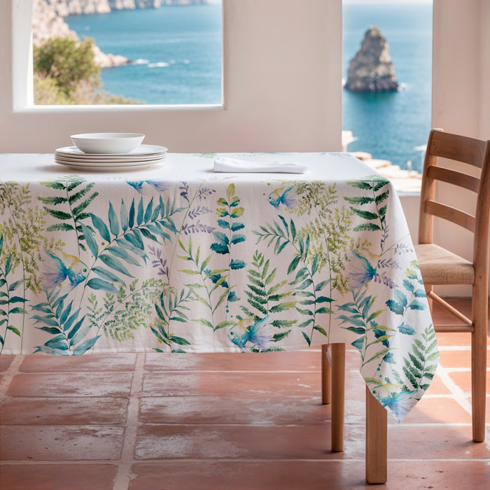 Nappe imprimée anti-tâches ALBIR BLEU VERT