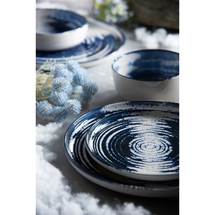 Service Table Bohème Blue 18 Pièces Porcelaine Céramique Service De Table Excelsa Boheme Blue 18 Pièces - Porcelaine Et Céramique Bleue Vaisselle Lave-vaisselle