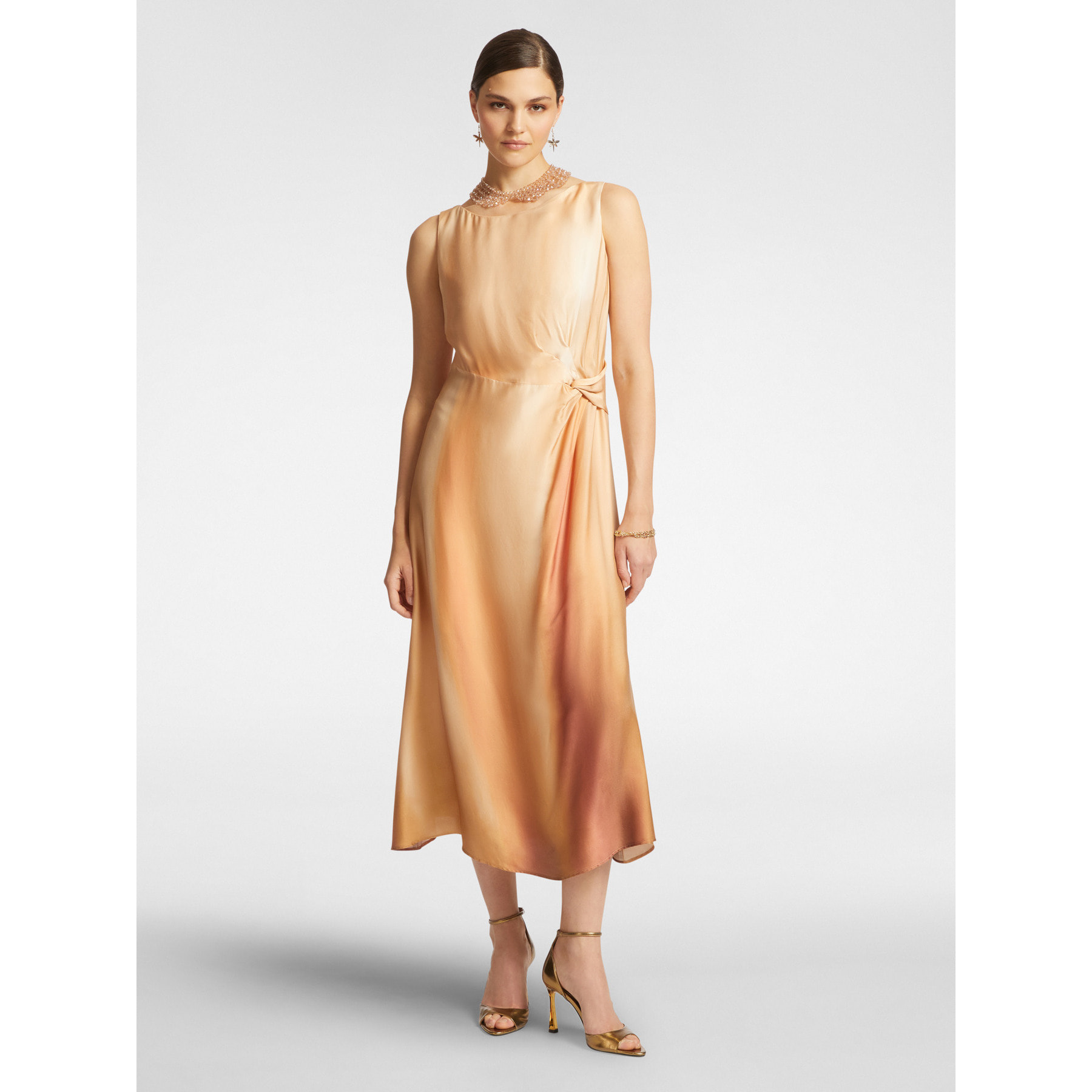 Elena Mirò - Abito elegante dalla stampa sfumata - Beige