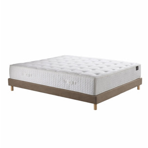 Ensemble matelas ressorts HÉLIOS, mémoire de forme, H31 cm, sommier taupe