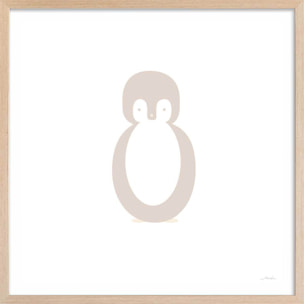 Affiche enfant pingui story Affiche + cadre en bois - Chêne