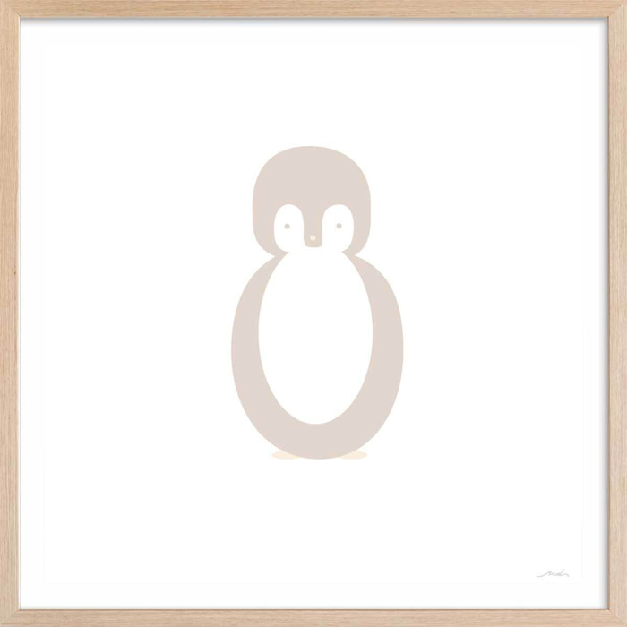 Affiche enfant pingui story Affiche + cadre en bois - Chêne