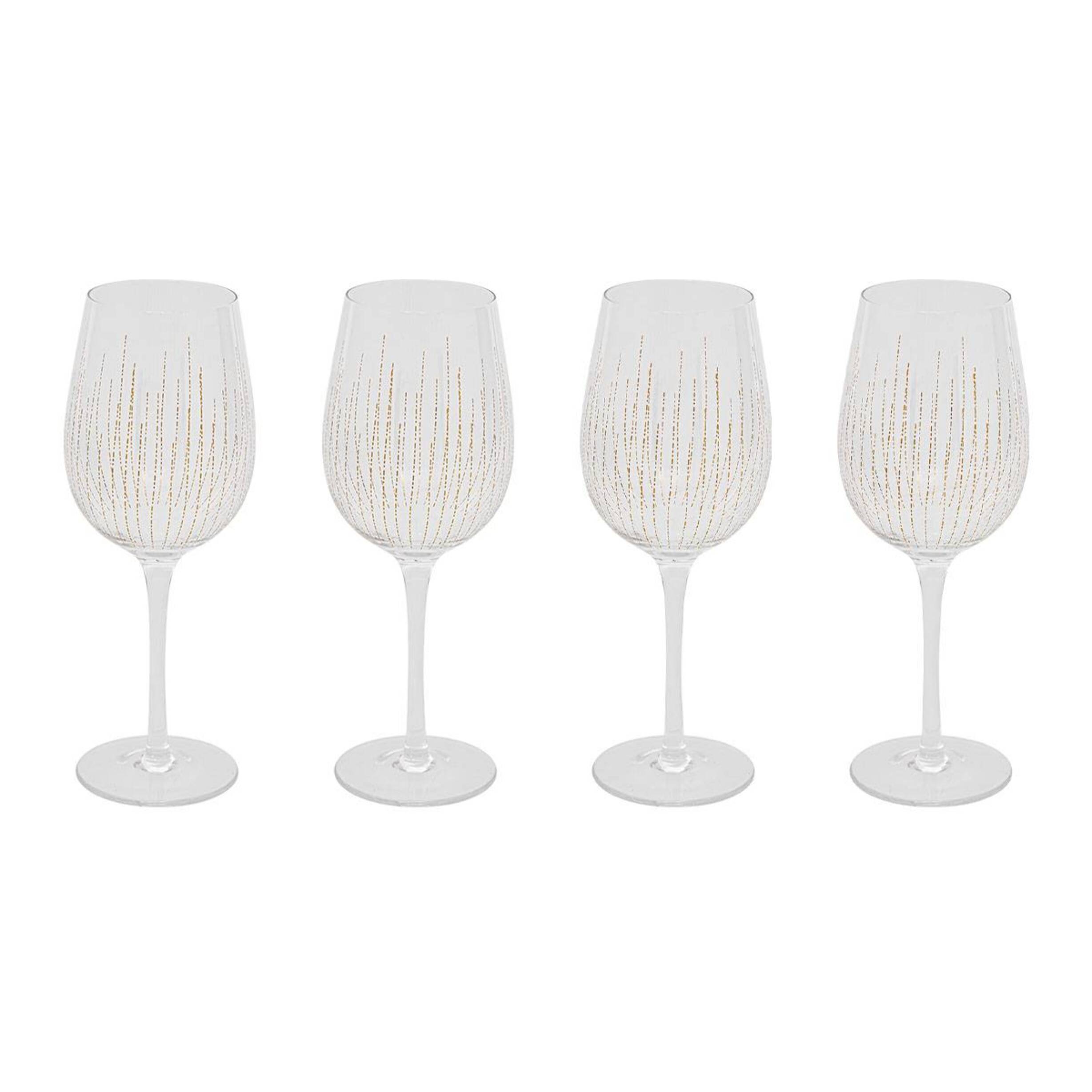 Lot de 4 verres à vin Lunis 38cl doré